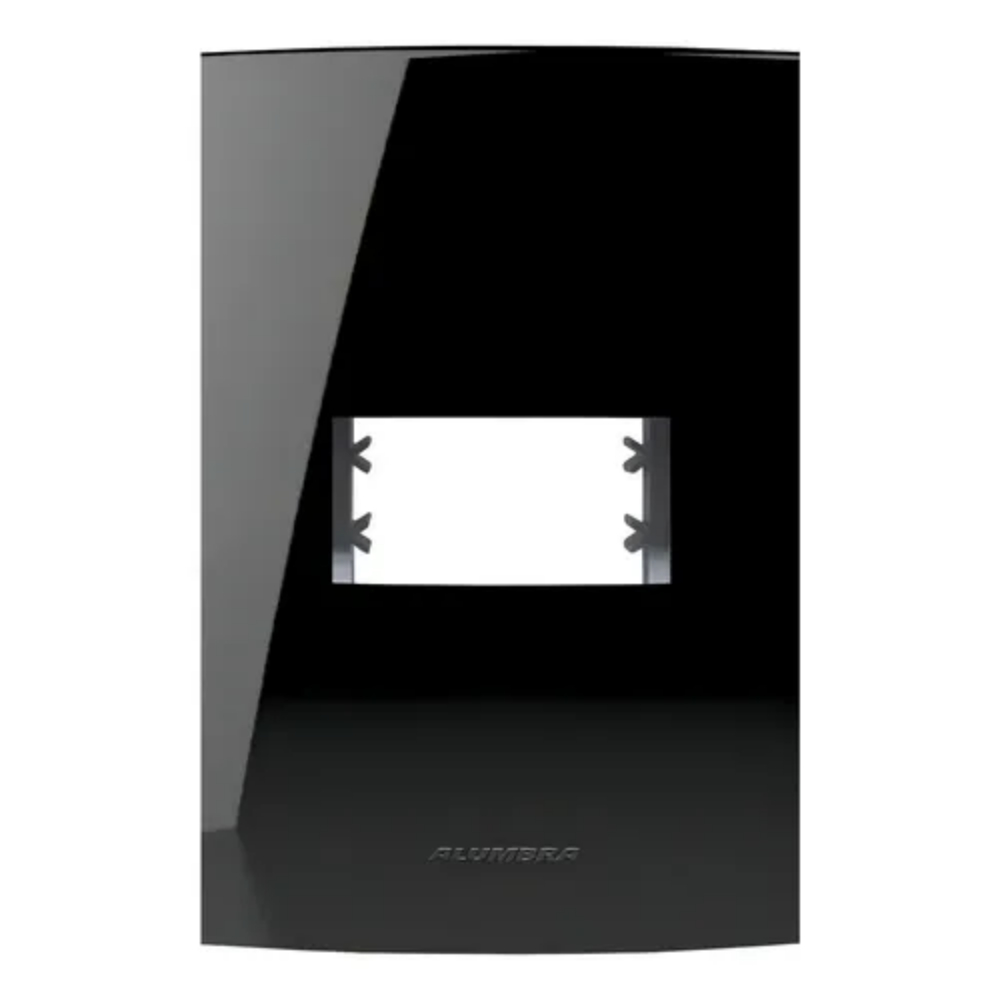 Placa Alumbra Inova Pro Class 1 Módulo 85526 Black Piano Preta 4x2