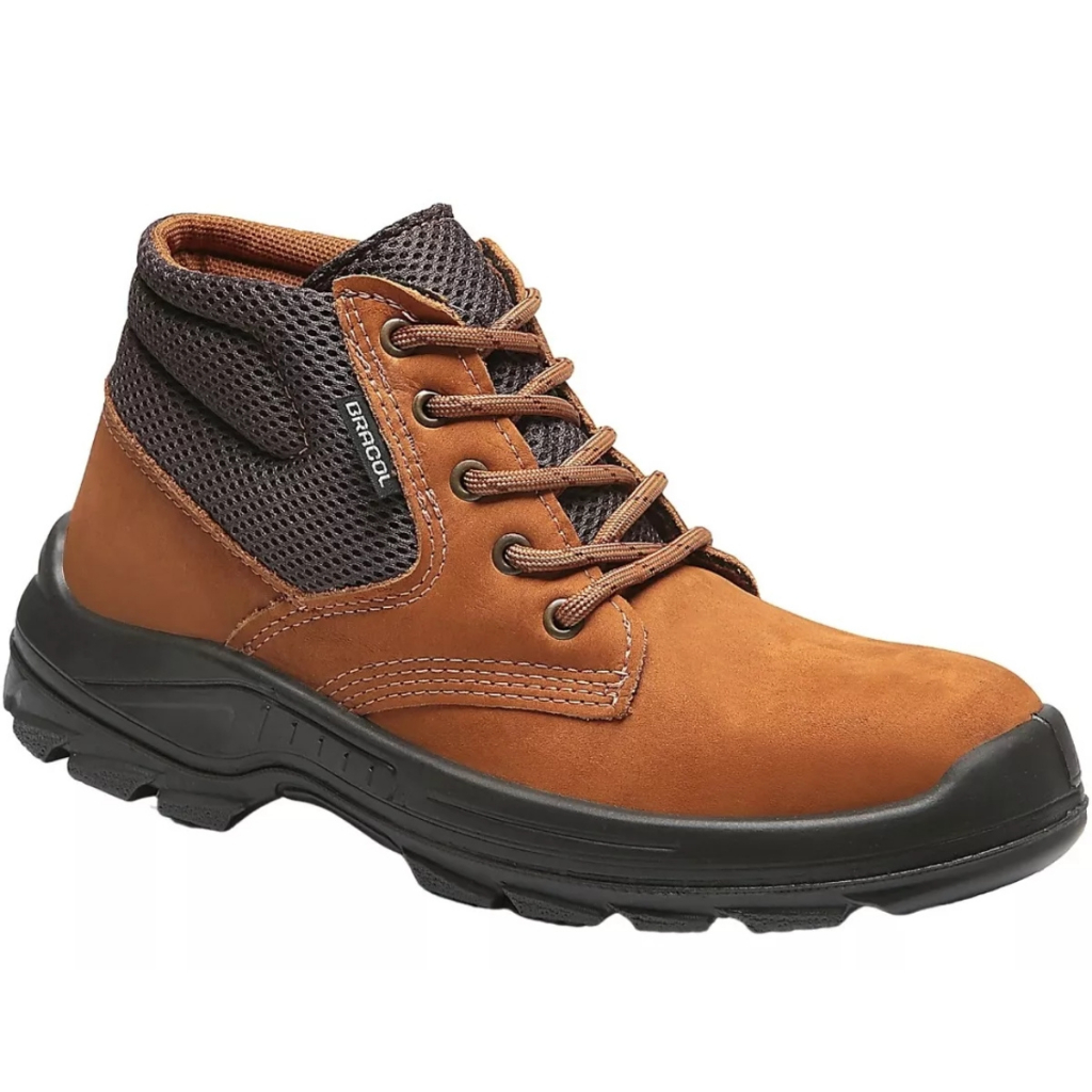 Bota Botina Segurança EPI BAE Bracol Original Couro Nobuck Bico PVC Cadarço - PFL