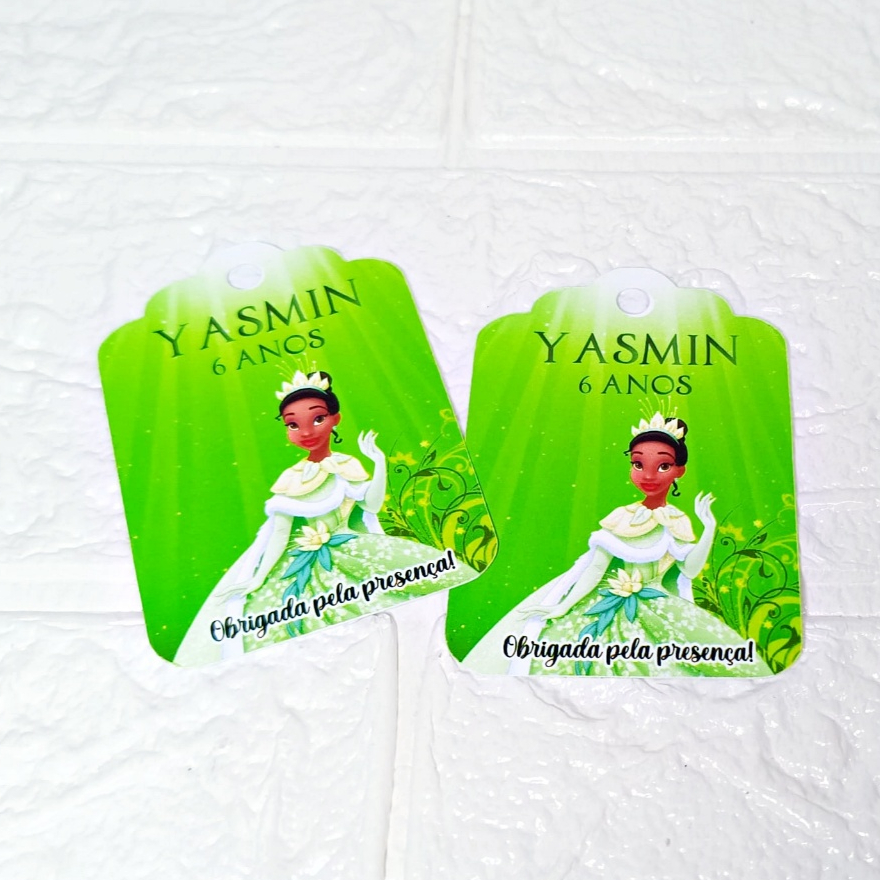 TAG AGRADECIMENTO PERSONALIZADA A PRINCESA E O SAPO / TIANA / ANIVERSÁRIO LEMBRANCINHA