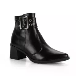 Bota Mississipi de Cano Curto Com Fivela e Salto Bloco Feminina ME311