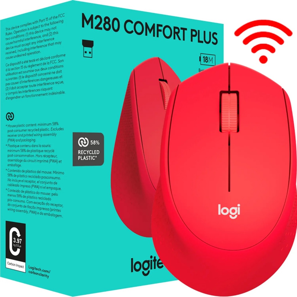 MOUSE SEM FIO LOGITECH M280 CONFORT PLUS ORIGINAL LOGITECH COM NOTA FISCAL E GARANTIA