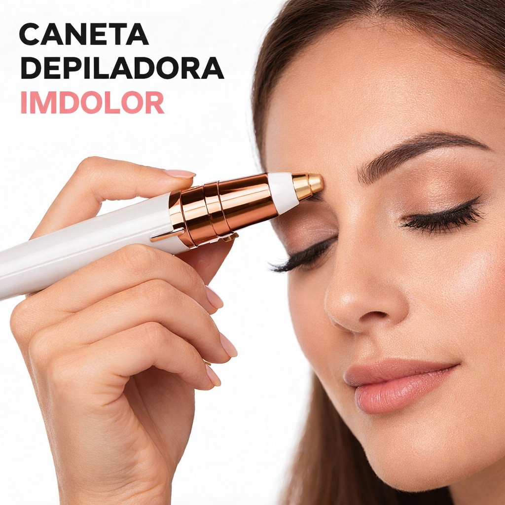 Kit Caneta depiladora indolor Removedor de pelos elétrico Aparador de pelos facial 2 em 1 USB buço feminino e masculino