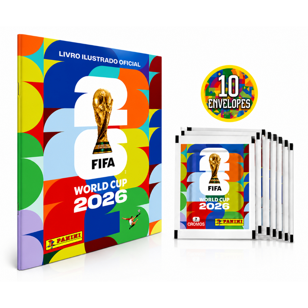 Kit Álbum Copa 2026 + 70 Figurinhas Coleção FIFA