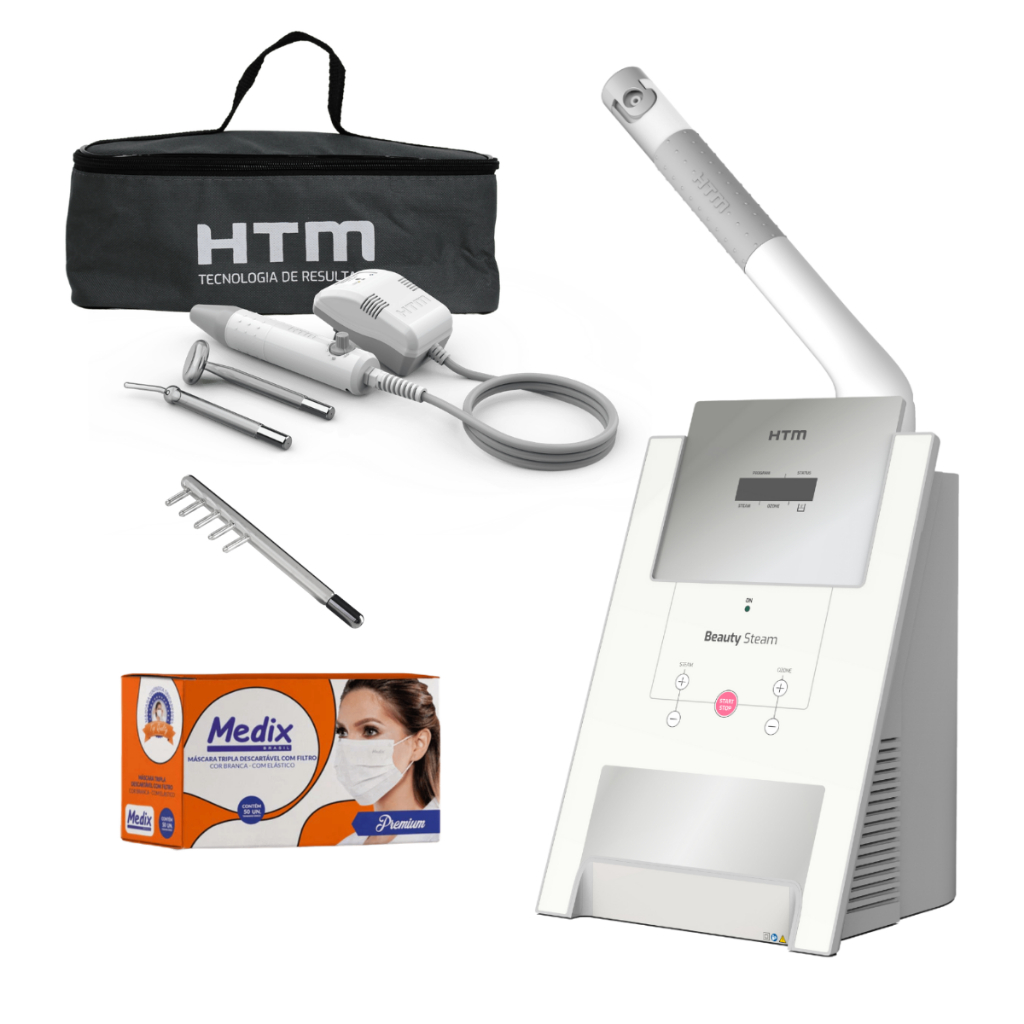 Beauty Steam e Beauty Face + Brindes Combo HTM - Vapor de Ozônio e Alta Frequência
