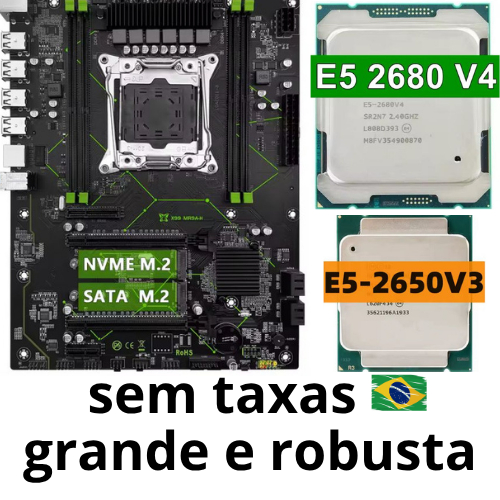 KIT XEON x99 MR9A ROBUSTA UPGRADE GAMER PLACA MÃE + E5 2680 v4 E5 2630 V4 PROMOCÃO