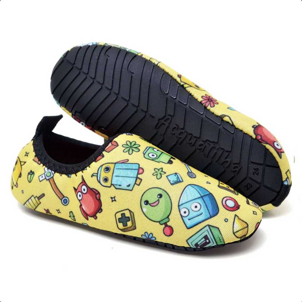 Sapatilha Antiderrapante  Neoprene Sapato Aquático De Criança Infantil Calce Fácil