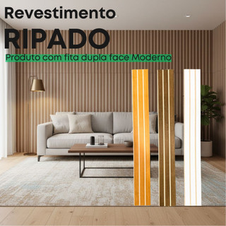 Kit 20 a 40 Placas Painel Ripado MDF 90x11cm Autocolante Revestimento Decorativo para Parede