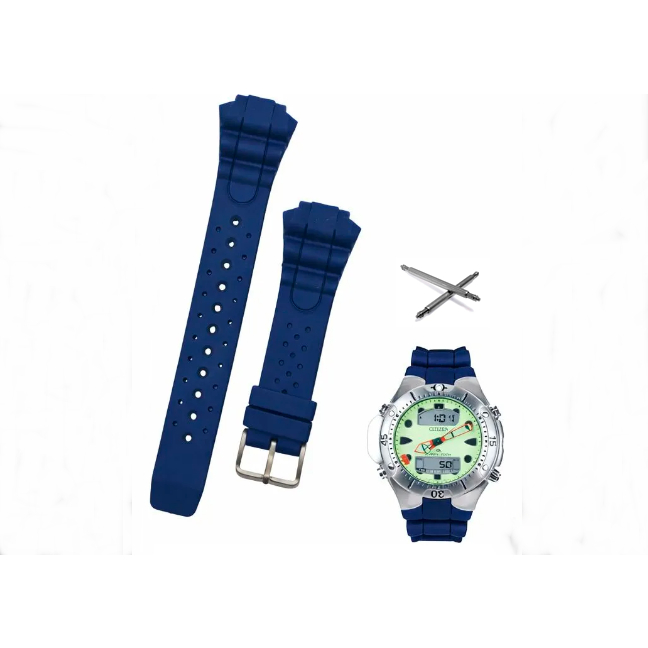 Pulseira de Borracha Ctz  Aqualand Jp1060 Bj2040 Cor Azul + Pinos