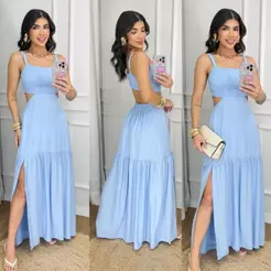 VESTIDO"LEVEZA E CONFORTO EM VERSÃO LONGA"