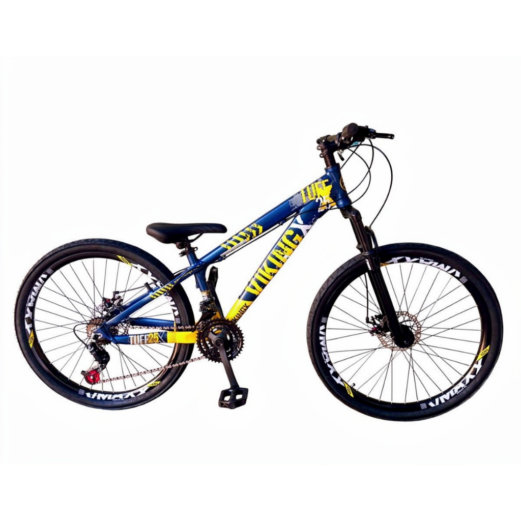 Bicicleta VikingX Tuff25 Aro26 21V Roda Vmaxx Freio a Disco - Azul Amarelo