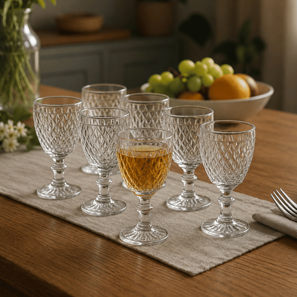 Jogo 6 Taças Licor 50ml Vidro Bico de Abacaxi - LYOR /  Sobremesa / Transparente / Kit Conjunto