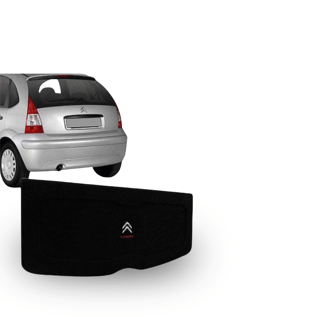 Tampão Bagagito Porta Malas Citroen C3 2002 A 2012 Carpete Preto R-Acoustic