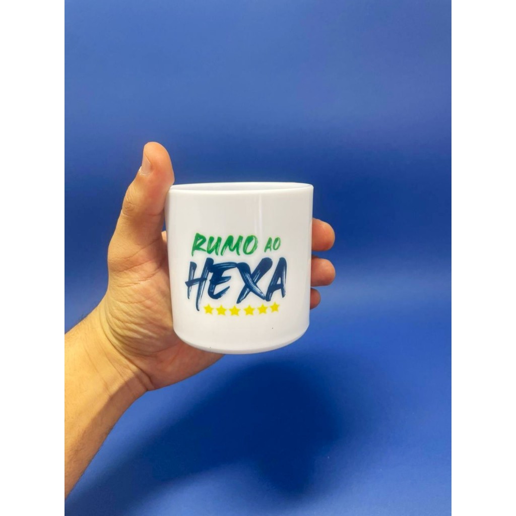Copo 300 ml Personalizado Krystalon Seleção Brasileira Rumo ao Hexa - Ideal para Churrasco e Festas