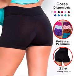 Short Fitness Feminino Curto Poliéster Premium Zero Transparencia Academia, Esportes e Dia a Dia