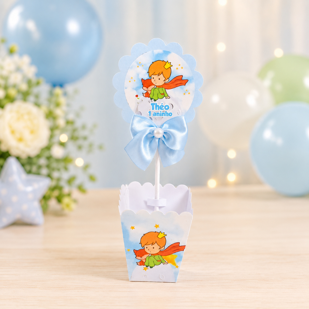 Centro de Mesa/ Cachepot Personalizado Pequeno Príncipe Loiro  - PEGUE E MONTE