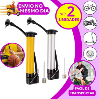 KIT 1,2 UNIDADES Bomba De Ar Portátil Vertical Encher Pneu Bike Bicicleta Boia Balão 25cm Pequena BomBinha