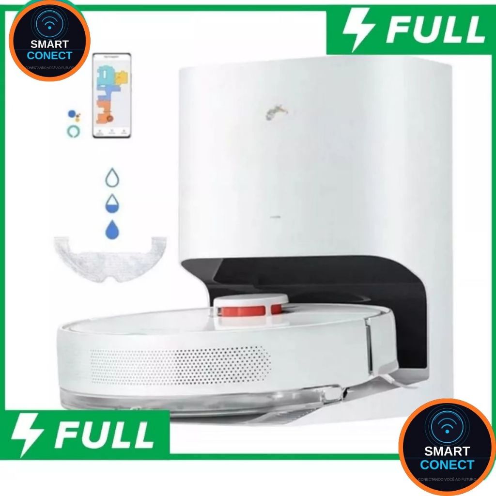ROBÔ ASPIRADOR DE PÓ INTELIGENTE XIAOMI H40 COM BASE DE AUTOLIMPEZA 220V, BRANCO