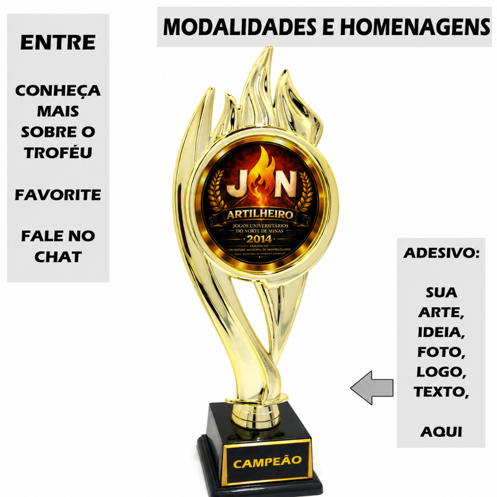 1 a 4 Troféu Disco Liso Tocha Ouro 30cm BV4 [Quer Adesivo Personalizado?] Presente Destaque Vendas Equipe