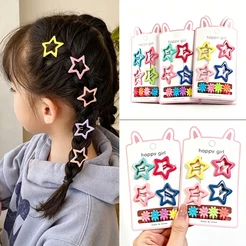 Kit 8/16/24/32/40 Presilhas Tic Tac Estrela e Flor Coloridas, Acessório de Cabelo Y2k para Meninas
