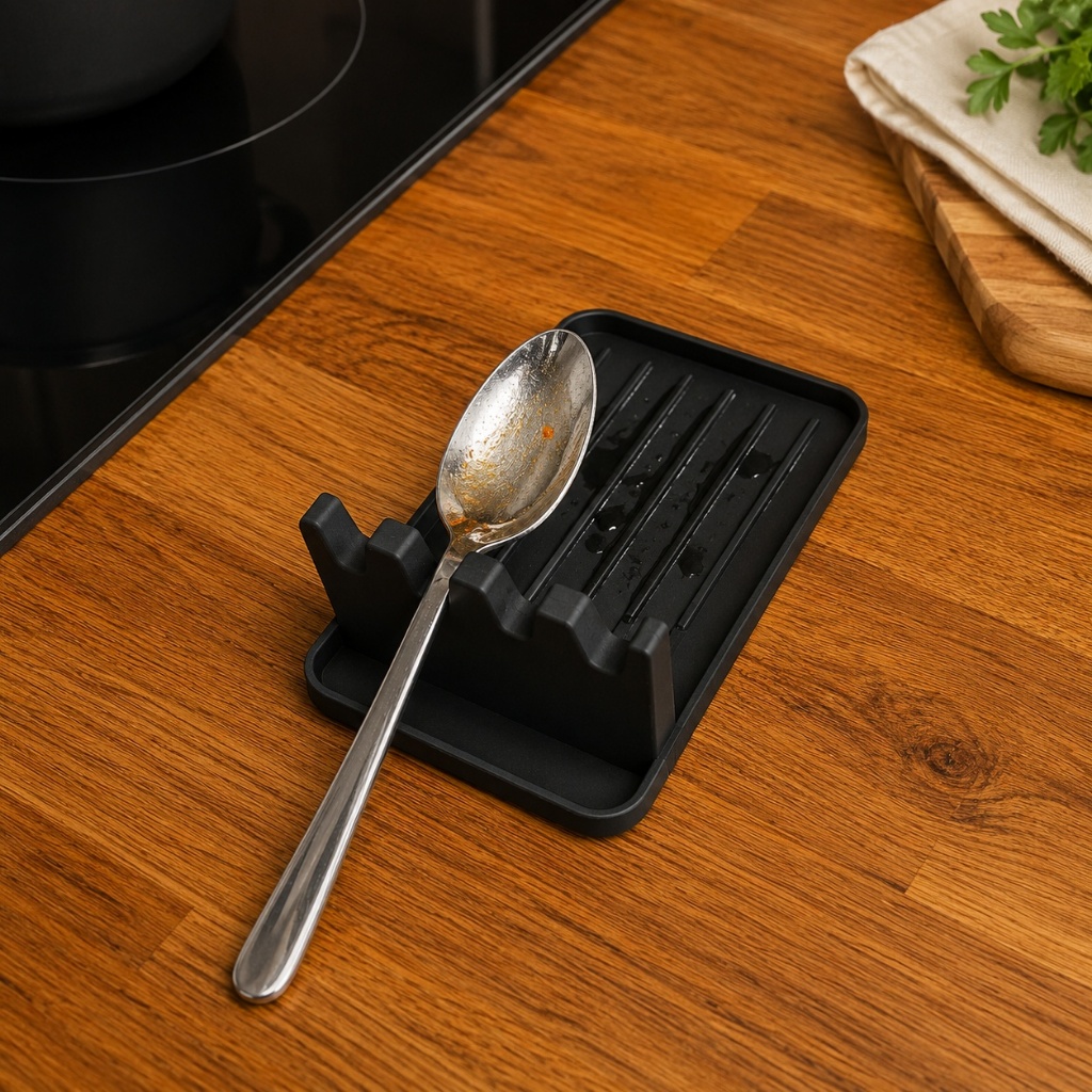 Suporte Para Colher Descanso De Colher Organizador Funcional Prático Compacto Bancada Talheres Cozinha