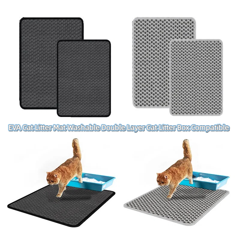 78 x 62cm EVA Cat Litter Mat Washable Double Layer Cat Litter Box Compatible Grande tamanho dupla camada cat litter mat