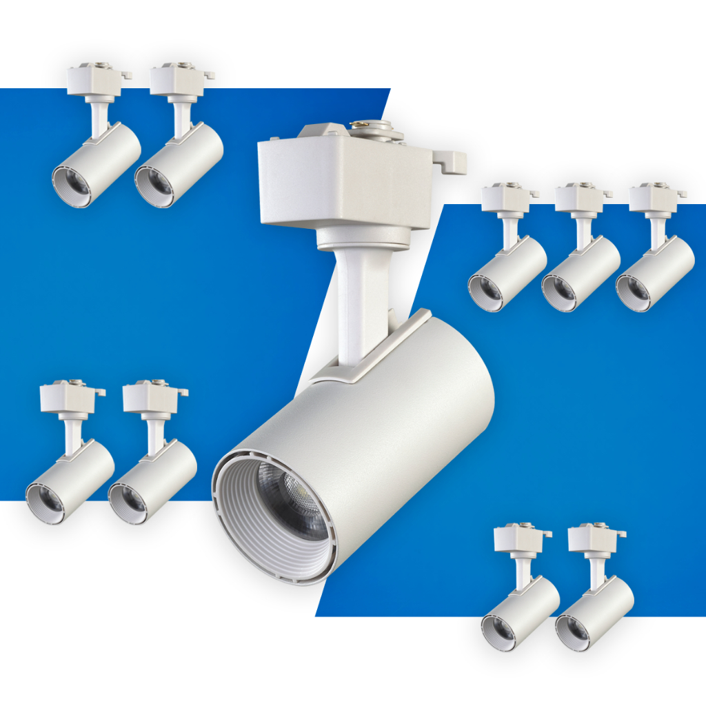 Kit 10 Luminária Spot Led Canhão Direcionado Para Trilho Eletrificado 5W 7W 12W 20W ou 30W 3000K/6500K Branco Seed