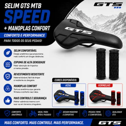 SELIM GTS MTB SPEED PRETO + MANOPLAS CONFORT