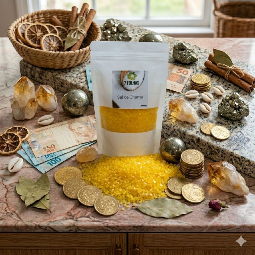 Sal de Chama – Sorte, Prosperidade e Proteção Espiritual 250g - 7 Folhas