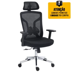 Cadeira de Escritório Diretor Dr.Office Ergo Pro, Mesh Respirável, Regular Altura, Preta