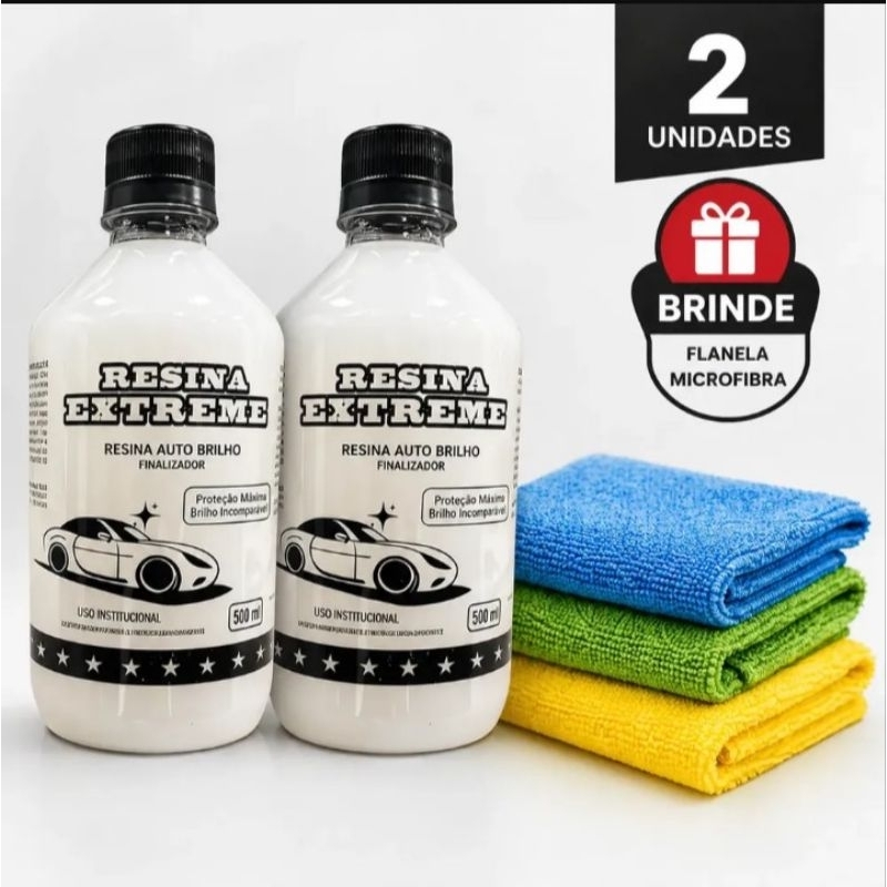 Resina Extreme Vitrificação Brilho Intenso Compre 1 E Leve 2 + flanelinha de microfibra de brinde