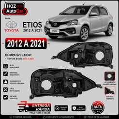 Carcaça de Farol Toyota Etios 2012 2013 2014 2015 2016 2017 2018 2019 2020 2021