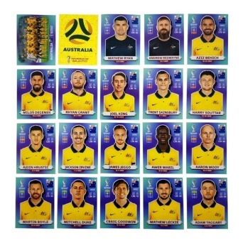 Figurinhas do Álbum da Copa do Mundo 2022 (Seleção da Austrália)
