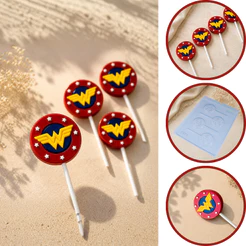 1~10 Forma Simples Mulher Maravilha Heróis Liga Da Justiça Cód-9292 em Acetato BWB Para Bombom. (CHOCO)