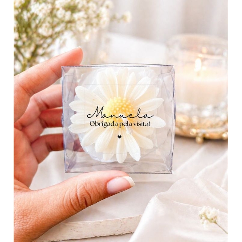 15 Lembrançinhas vela margarida personalizada nascimento maternidade