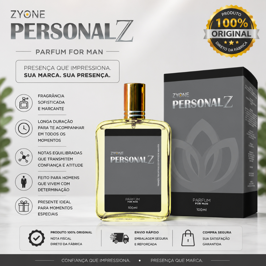 Perfume Personal Z Zyone Masculino Alta Fixação 25 de Essência Importada Parfum