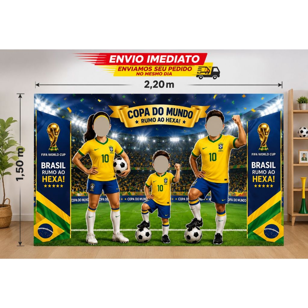Fundo Fotográfico em Tecido COPA DO MUNDO 2026- 2,20x1,60 - LANÇAMENTO