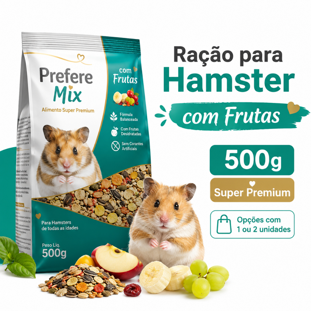 Ração Para Hamster Com Frutas Prefere Mix 500g