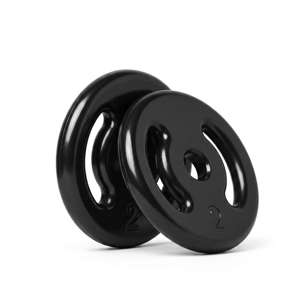 KIT 2 ANILHAS DE 2KG PESO EMBORRACHADAS PARA ACADEMIA FITNESS TREINO MUSCULAÇÃO FUNCIONAL CROSSFIT CASA GYM PRO