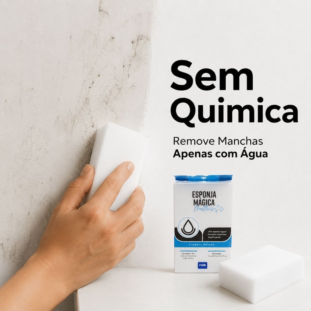Esponja Mágica Melamina 1 2 Ou 4 Unidades Multiuso Limpa Parede Tênis Rejunte