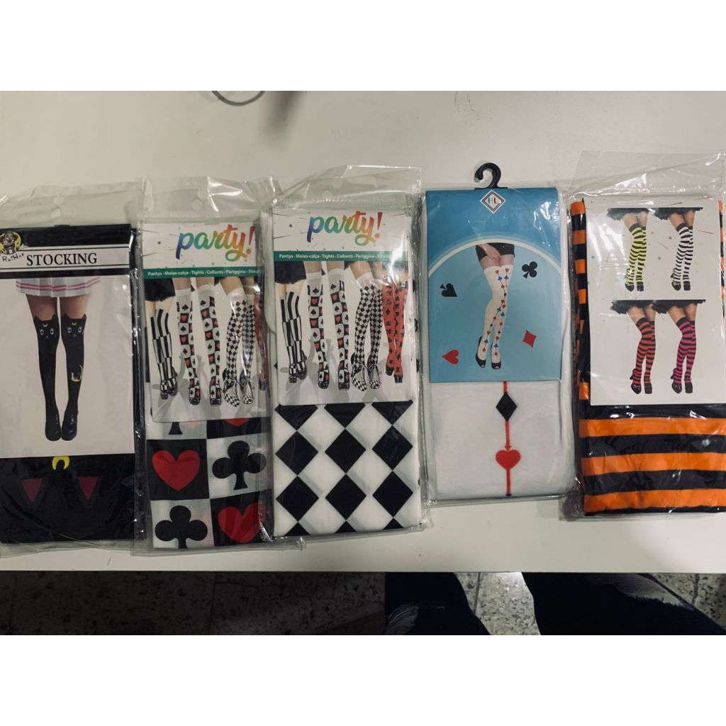 Meia 7/8 Estampada Fantasia Cosplay Halloween Carnaval Feminina Adulto