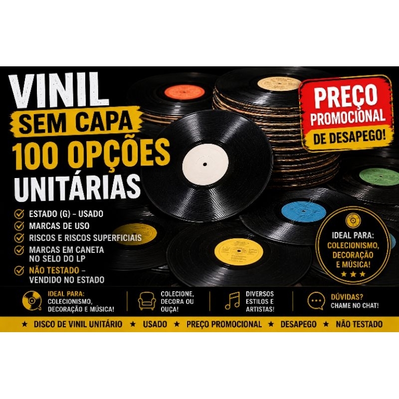 VINIL SEM CAPA 100 OPÇÕES UNITÁRIAS USADO PREÇO PROMOCIONAL DE DESAPEGO COLEÇÃO DECORAÇÃO