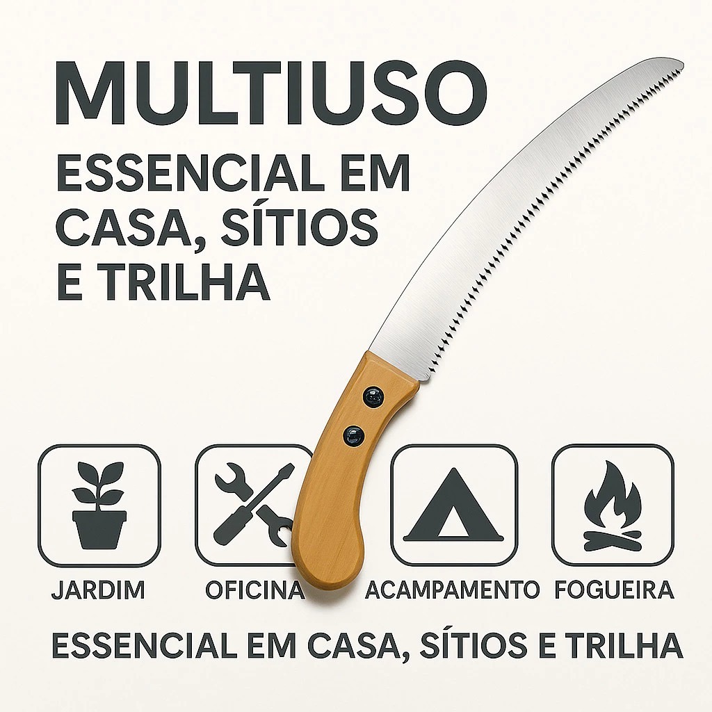 KIT2 Serra Manual Curva 35cm com Dentes Retificados em 3 Lados para Jardinagem-LUATEK — imagem 2 de 2
