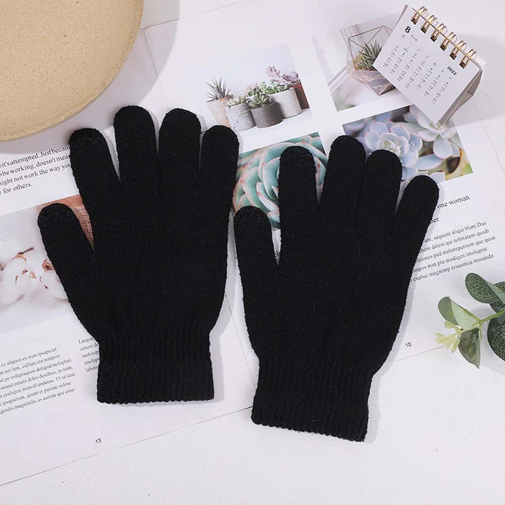 1/2/3 Pares Luvas de Lã Pretas Unissex para Inverno  | Muito Quentes e Confortáveis para Inverno