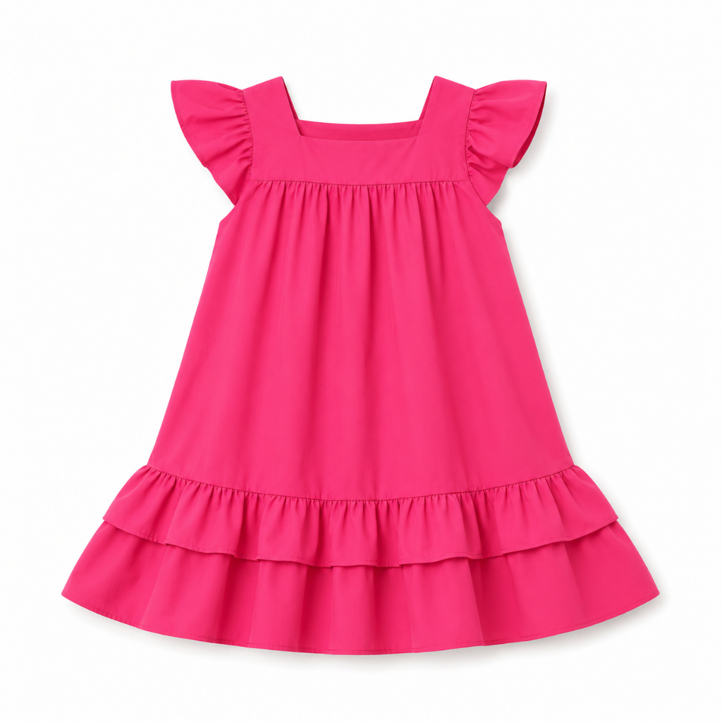 Vestido Infantil e Juvenil Lara PINK Liso Menina Modinha