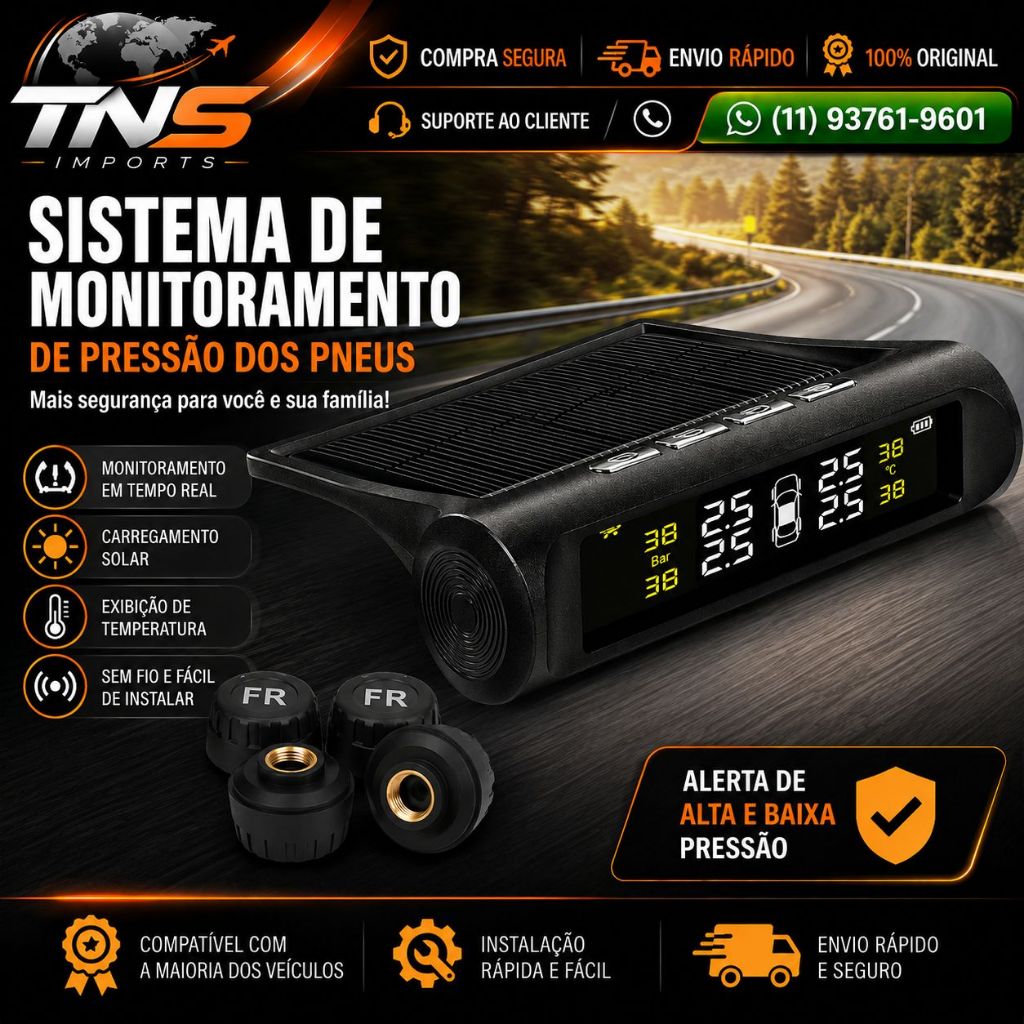 Sistema Solar de Monitoramento de Pressão dos Pneus