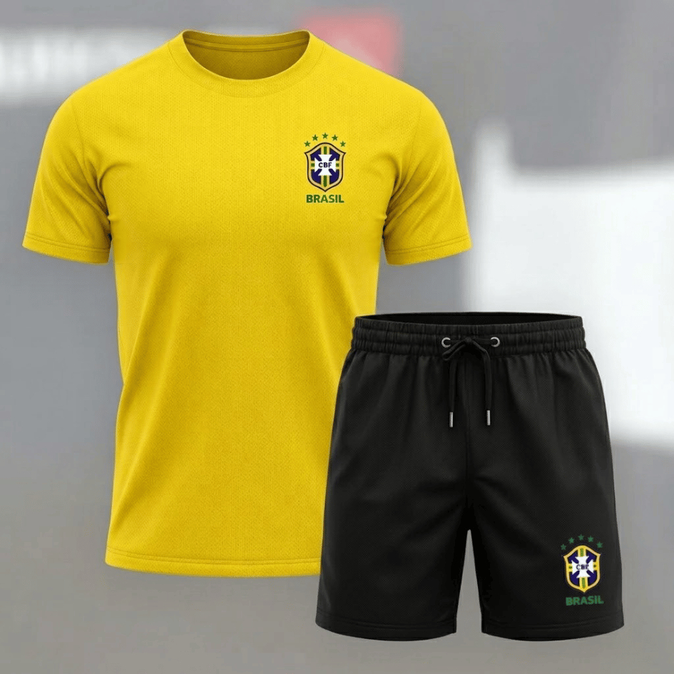 Conjunto - 1 Camisa Dry fit | 1 Short Tactel Mauricinho Esportivo Academia Secagem Rapida Slim
