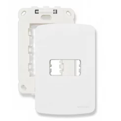 CPlaca + Suporte Margirius B3 4x2 1 Posto Horizontal Branco Para Tomada Interruptor Original
