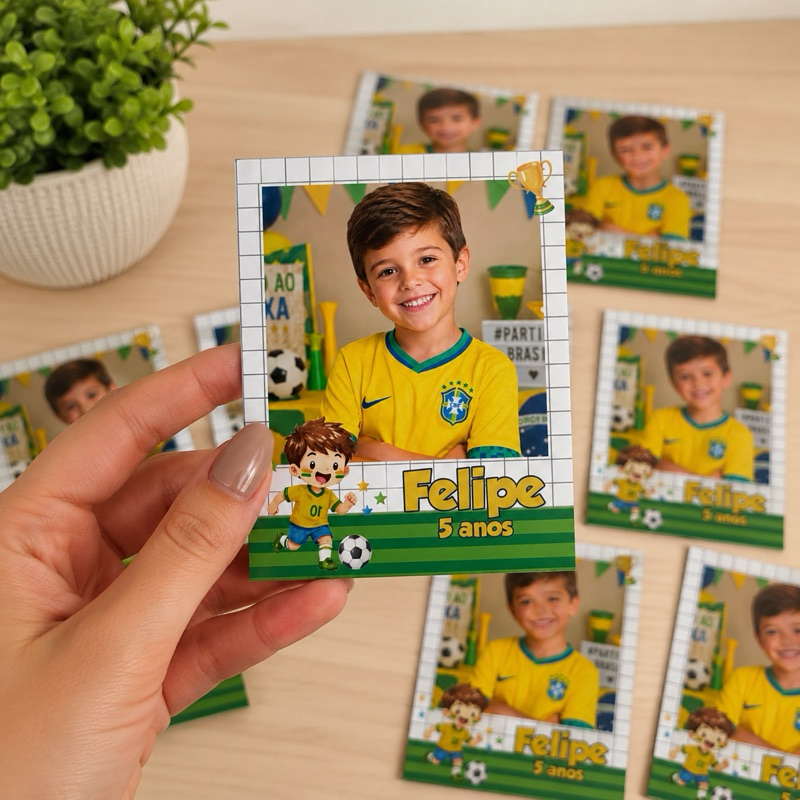 Foto Imã de Geladeira Tema Futebol Copa do Mundo Brasil - Personalizado - Lembrancinha Infantil - ENVIO RÁPIDO