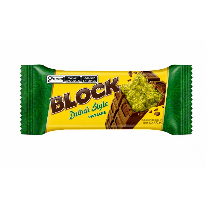 Chocolate Block Dubai Pistache 165g Arcor Sabor Premium