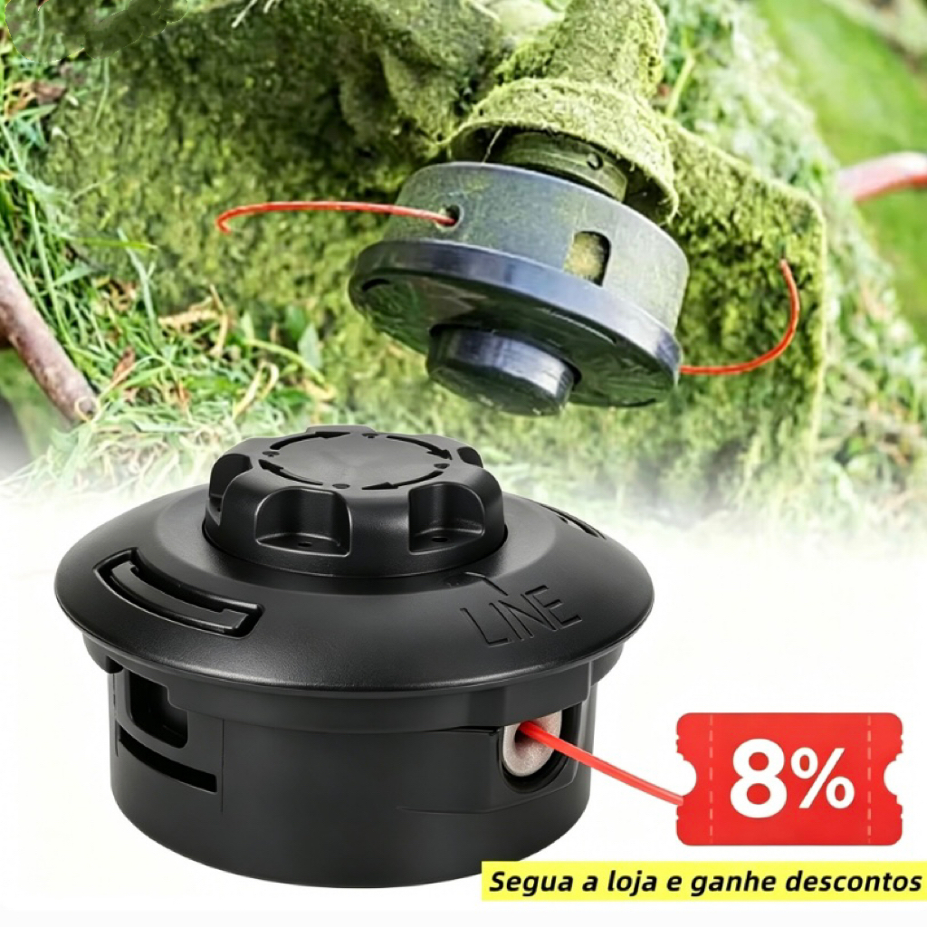 Carretel Automático para Roçadeira M10x1.25 - Universal, Resistente para Manutenção de Jardim